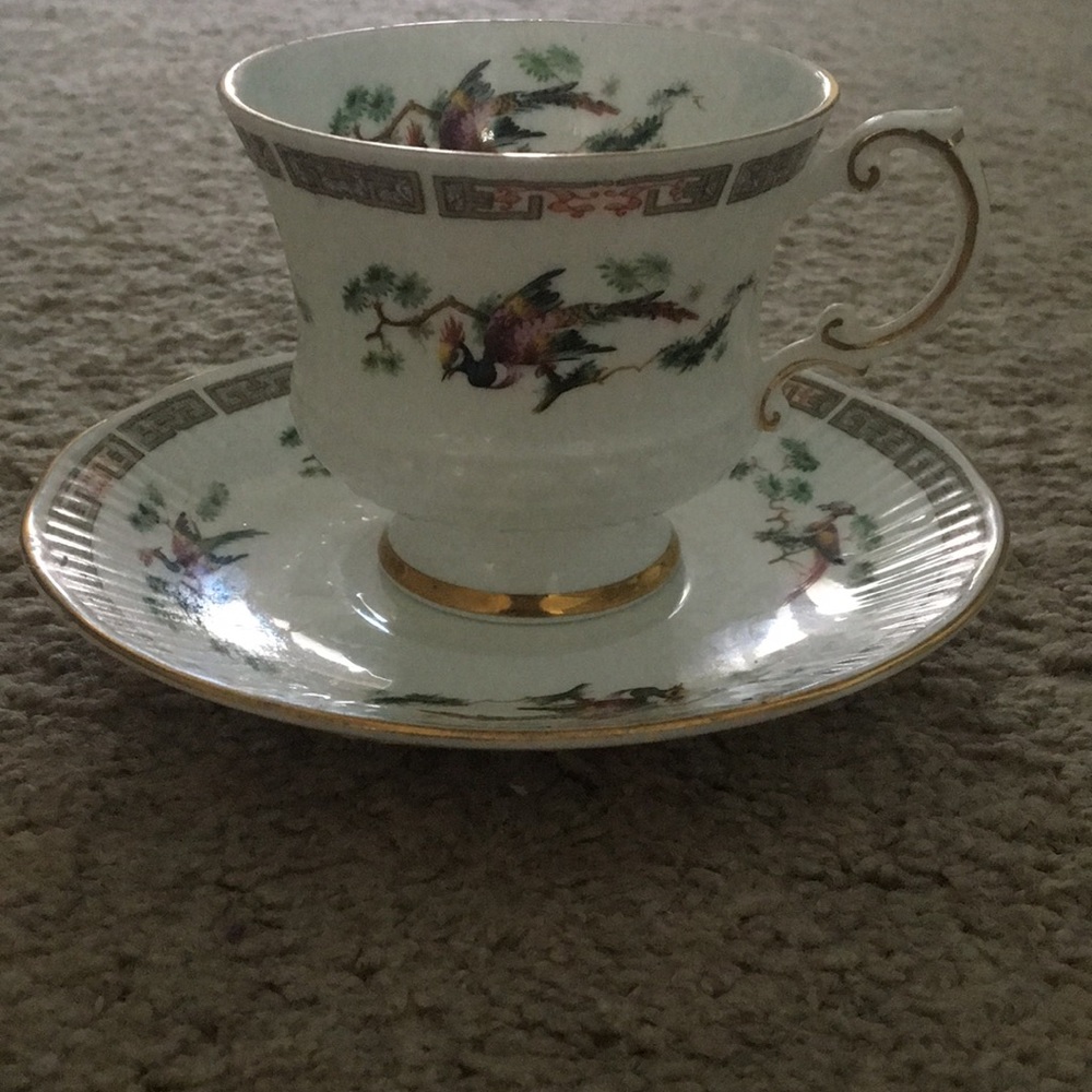 🌻 Elizabethian fine bone saucer & tea cup.